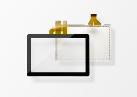 Schwarz bedrucktes Coverglas mit PCAP-Folie